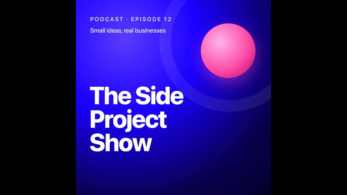 Square podcast cover centered in a 16:9 video with black bars