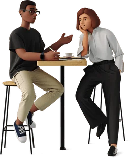 Two people talking and trying to understand each other